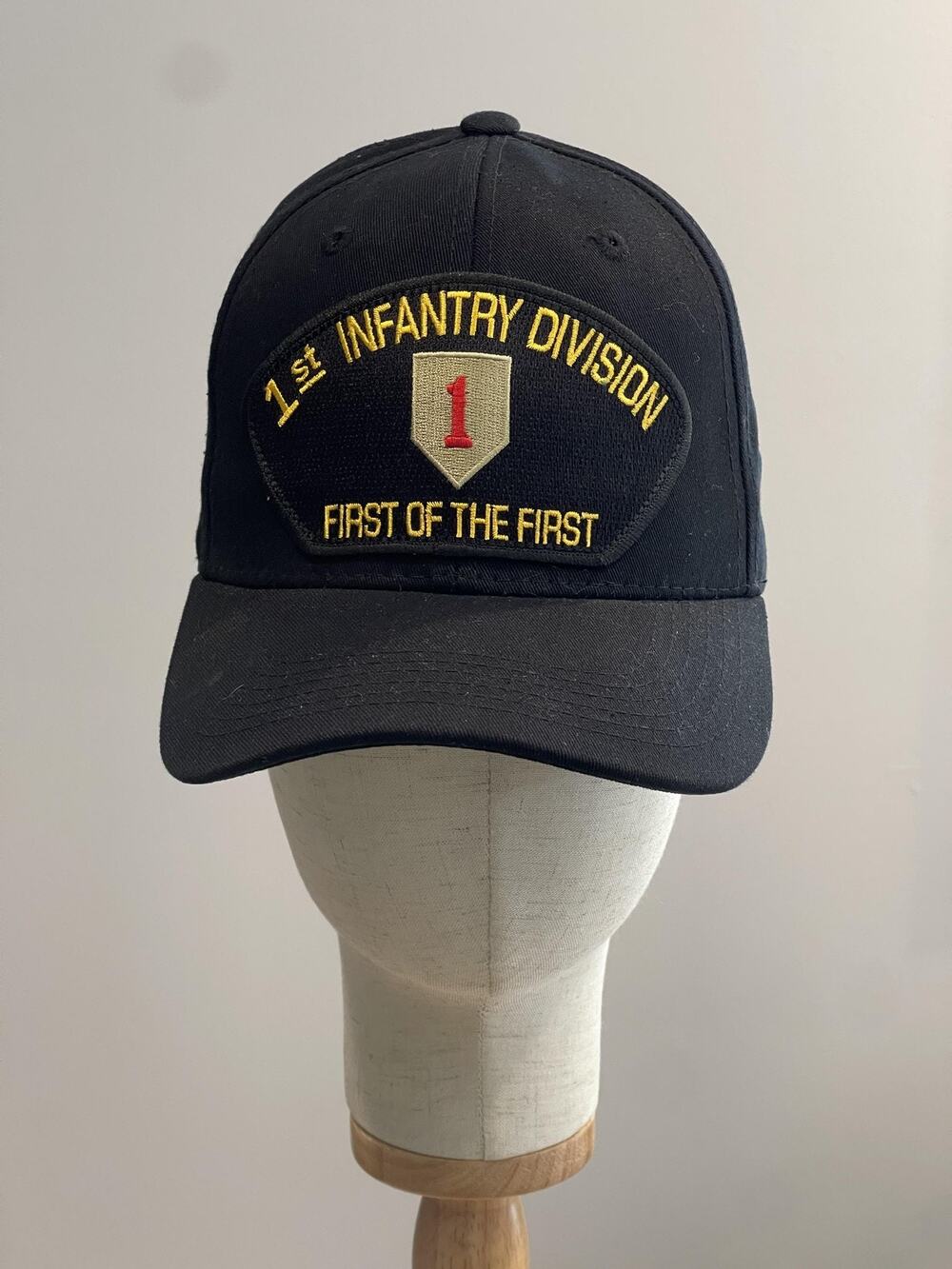 Hawkins Military Hat Cap Baseball Men One Size Black 1st Infantry Division Patch